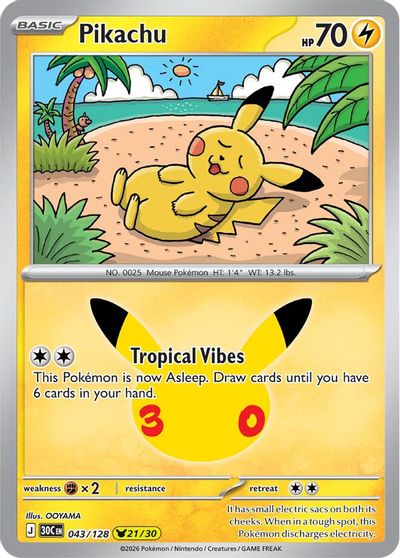 Pikachu - 043/128 card art