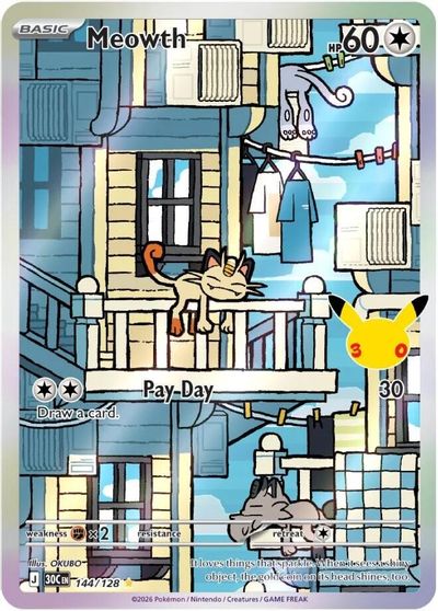 Meowth - 144/128 card art