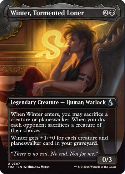 Winter, Tormented Loner (Borderless) card art