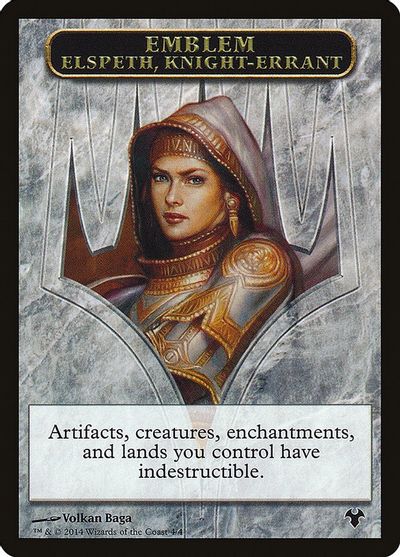 Emblem - Elspeth, Knight-Errant // Soldier Double-Sided Token card art