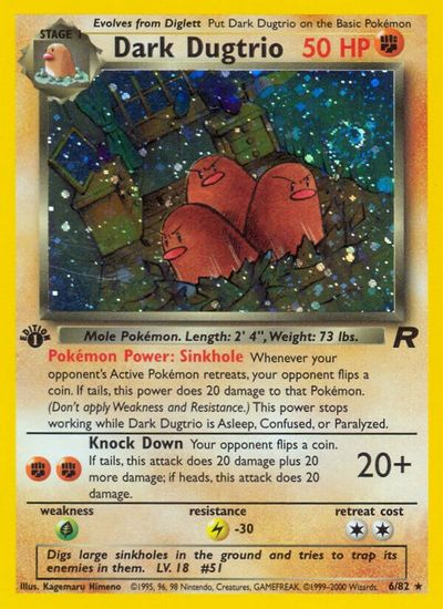 Dark Dugtrio (6) card art
