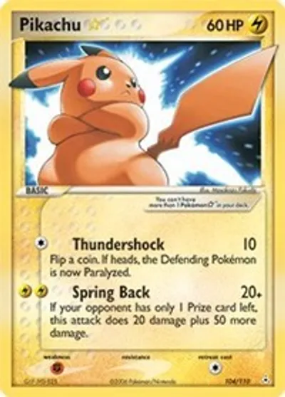 Pikachu Star card art
