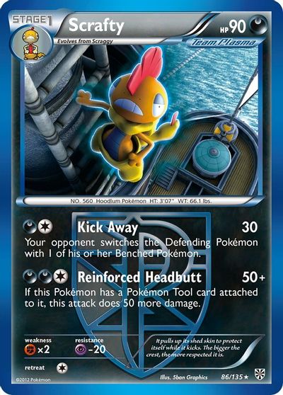 Scrafty (Team Plasma) card art