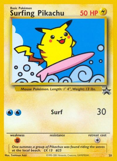 Surfing Pikachu card art