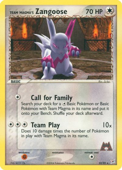 Team Magma's Zangoose card art