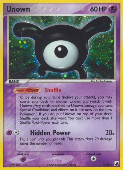 Unown (X) card art