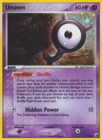 Unown (Y) card art