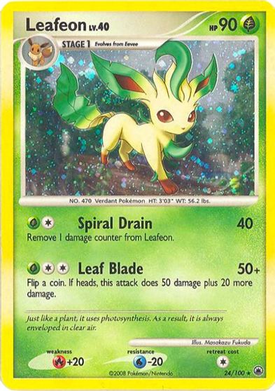 Leafeon - 24/100 (DP Majestic Dawn) card art