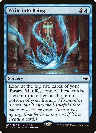 Write into Being card art