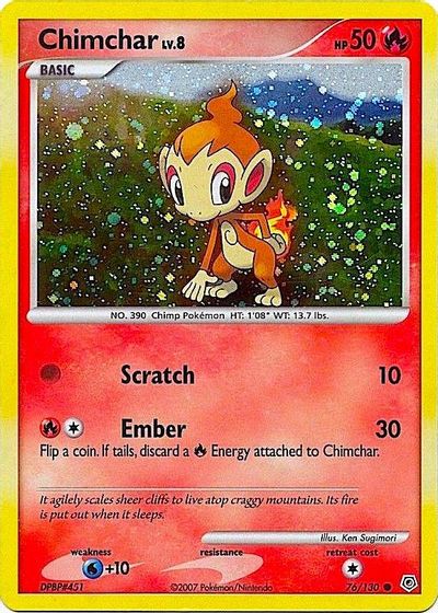 Chimchar - 76/130 (Cosmos Holo) card art