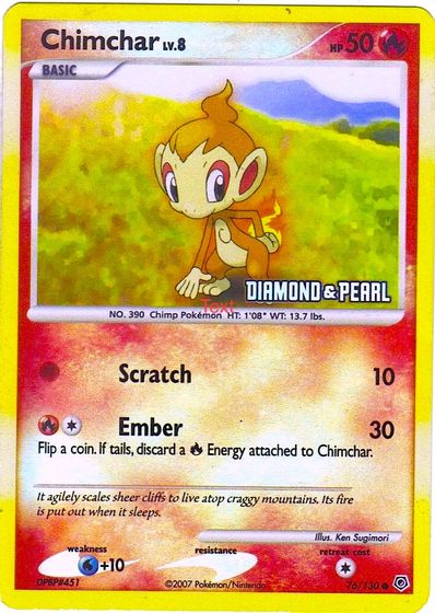 Chimchar - 76/130 [Diamond & Pearl] card art