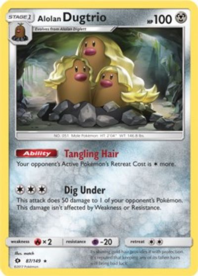Alolan Dugtrio - 87/149 (Cosmos Holo) card art