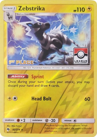 Zebstrika - 82/214 (League Challenge) [1st Place] card art