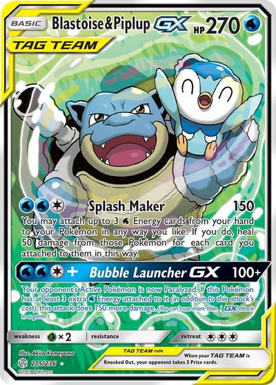 Blastoise & Piplup GX (Alternate Full Art) card art