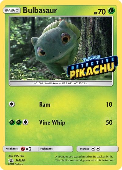 Bulbasaur - SM198 (Detective Pikachu Stamped) card art