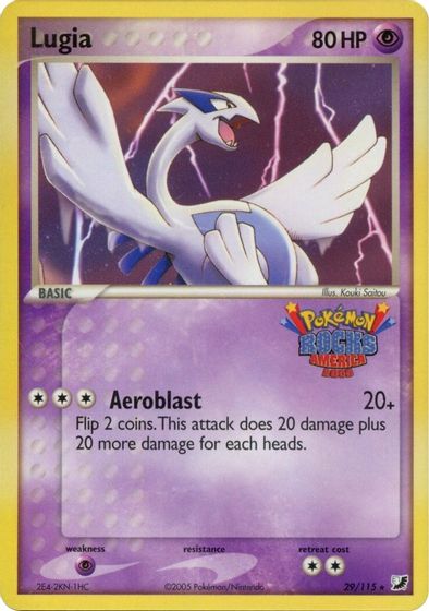 Lugia - 29/115 (Pokemon Rocks America) card art