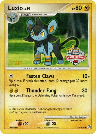 Luxio - 52/130 (State Championships) [Staff] card art