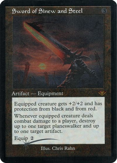 Sword of Sinew and Steel (Retro Frame) (Foil Etched) card art