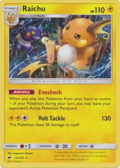 Raichu - 41/147 (Cosmos Holo) card art