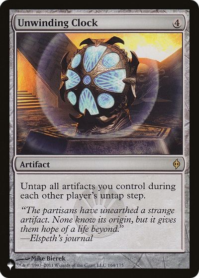 Unwinding Clock card art