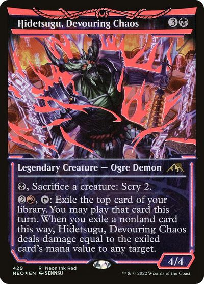 Hidetsugu, Devouring Chaos (Neon Red) card art