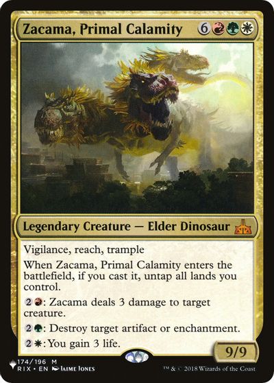 Zacama, Primal Calamity card art