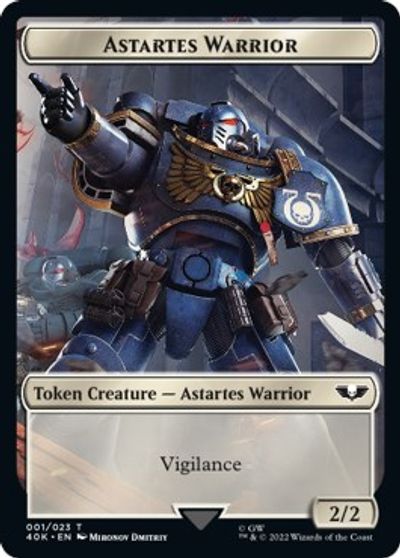 Astartes Warrior (001) // Cherubael Double-Sided Token (Surge Foil) card art