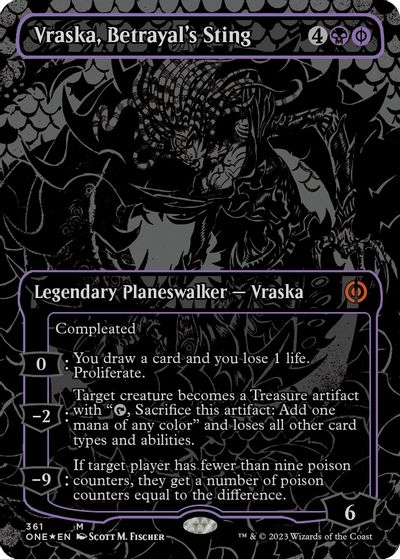 Vraska, Betrayal's Sting (Oil Slick Raised Foil) card art