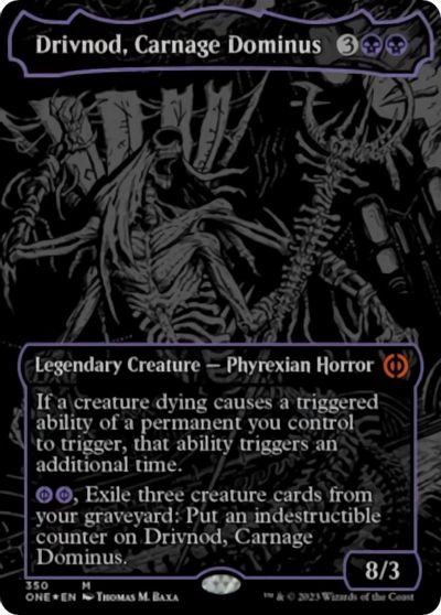Drivnod, Carnage Dominus (Oil Slick Raised Foil) card art