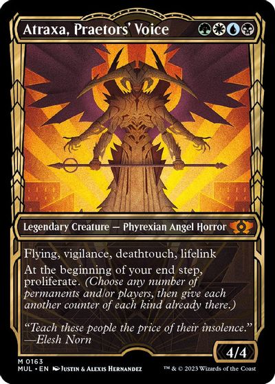 Atraxa, Praetors' Voice (Halo Foil) card art