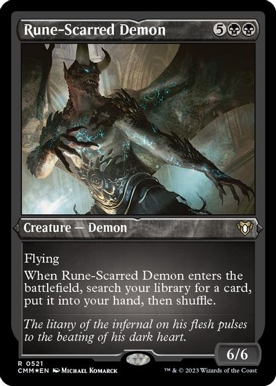 Rune-Scarred Demon (Foil Etched) card art