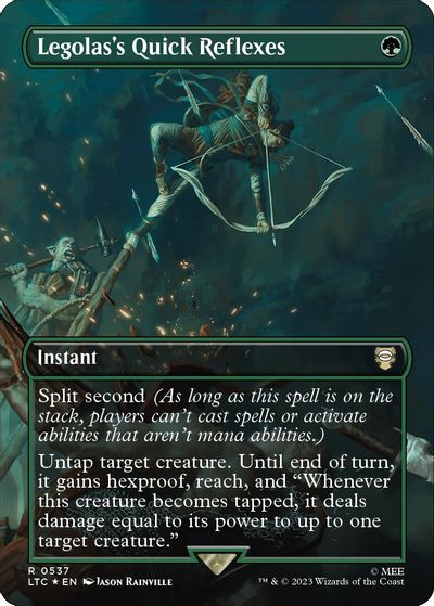 Legolas's Quick Reflexes (Borderless) (Surge Foil) card art