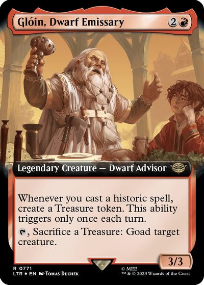 Gloin, Dwarf Emissary (Extended Art) (Surge Foil) card art