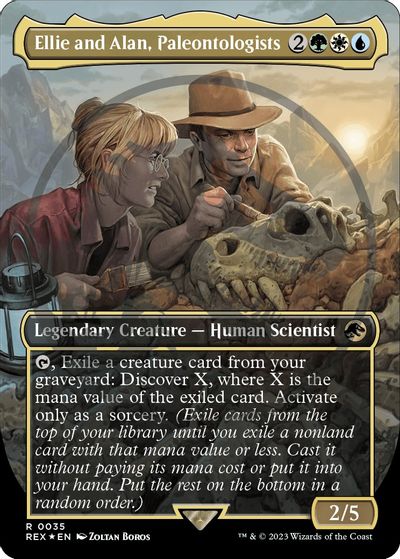 Ellie and Alan, Paleontologists (Borderless) (Emblem) card art