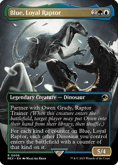 Blue, Loyal Raptor (Borderless) card art