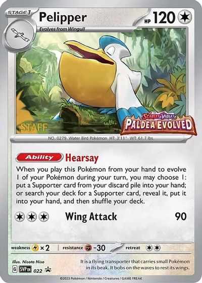 Pelipper - 022 (Prerelease) [Staff] card art