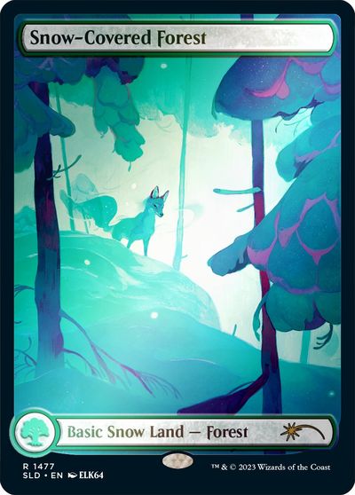 Snow-Covered Forest (1477) (Rainbow Foil) card art