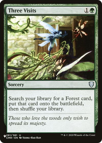 Three Visits card art