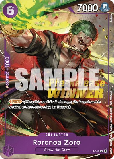 Roronoa Zoro (OP-06 Pre-Release Tournament) [Winner] card art