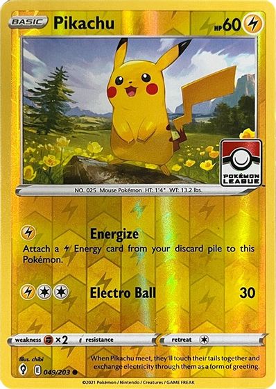 Pikachu - 049/203 (Pokemon League) card art