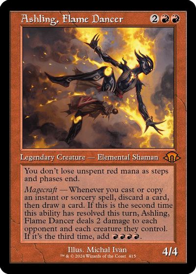 Ashling, Flame Dancer (Retro Frame) card art