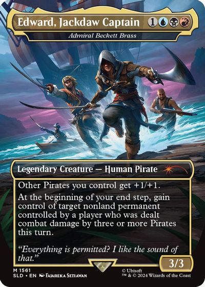Edward, Jackdaw Captain - Admiral Beckett Brass card art