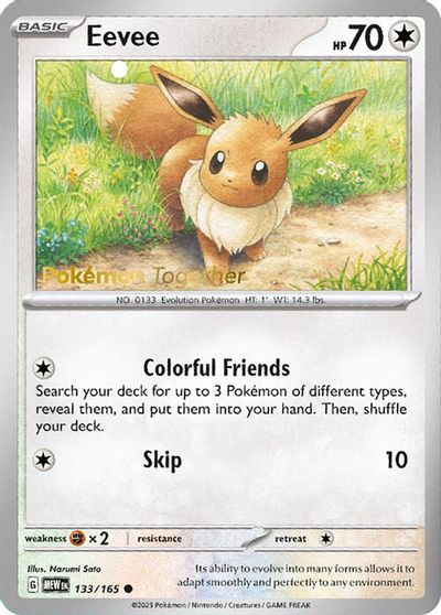 Eevee - 133/165 (Pokemon Together) card art