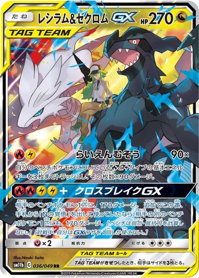 Reshiram & Zekrom GX - 036/049 card art