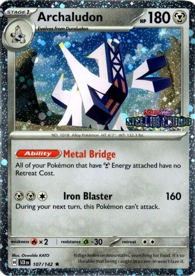 Archaludon - 107/142 (Cosmos Holo) (Stellar Crown Stamp) card art
