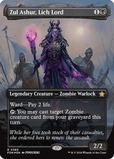 Zul Ashur, Lich Lord (Borderless) (Mana Foil) card art