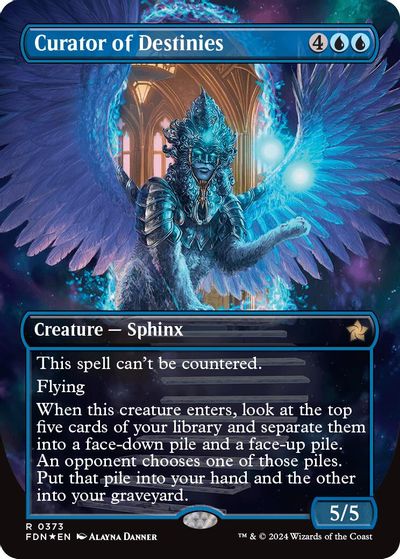Curator of Destinies (Borderless) (Mana Foil) card art