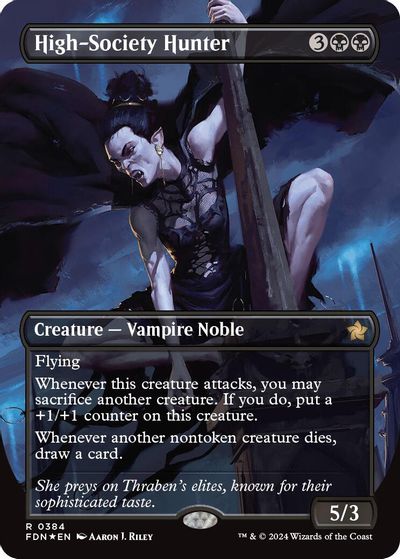 High-Society Hunter (Borderless) (Mana Foil) card art