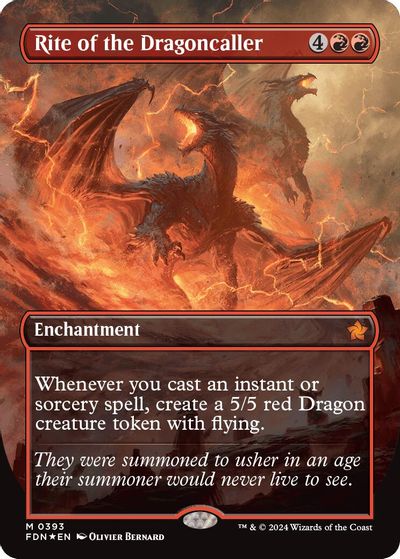 Rite of the Dragoncaller (Borderless) (Mana Foil) card art