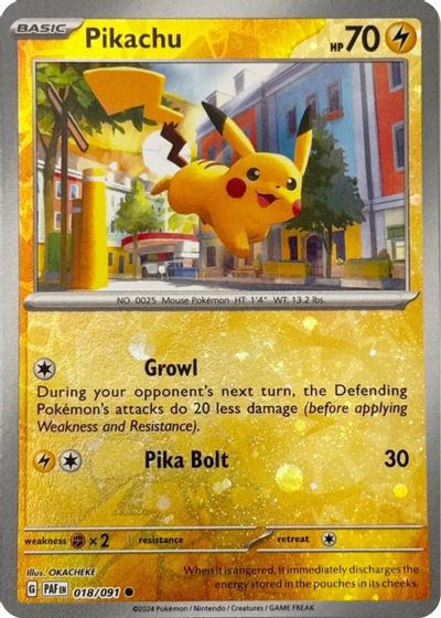 Pikachu - 018/091 (Reverse Cosmos Holo) card art